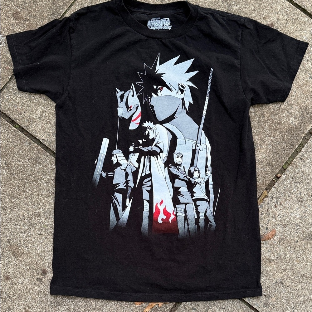 Black Naruto Shippuden Ripple Junction Graphic T-Shirt. Size S.